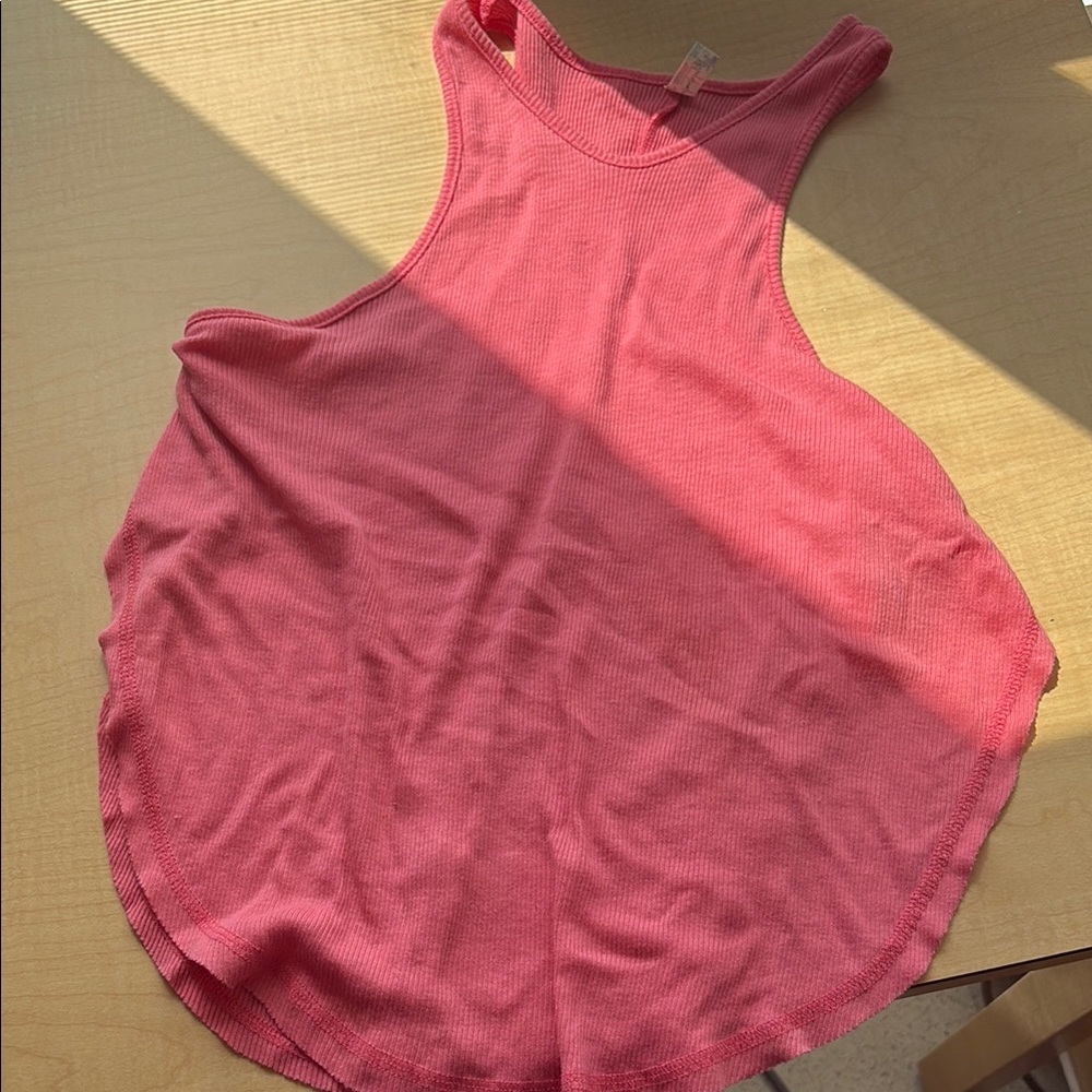 Free People Pink Asymmetrical Sleeveless Tank Top